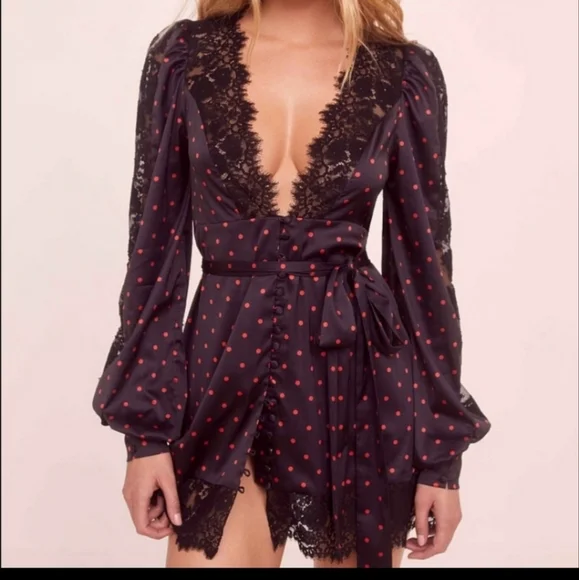 For Love and Lemons Melrose Polka Dot Robe